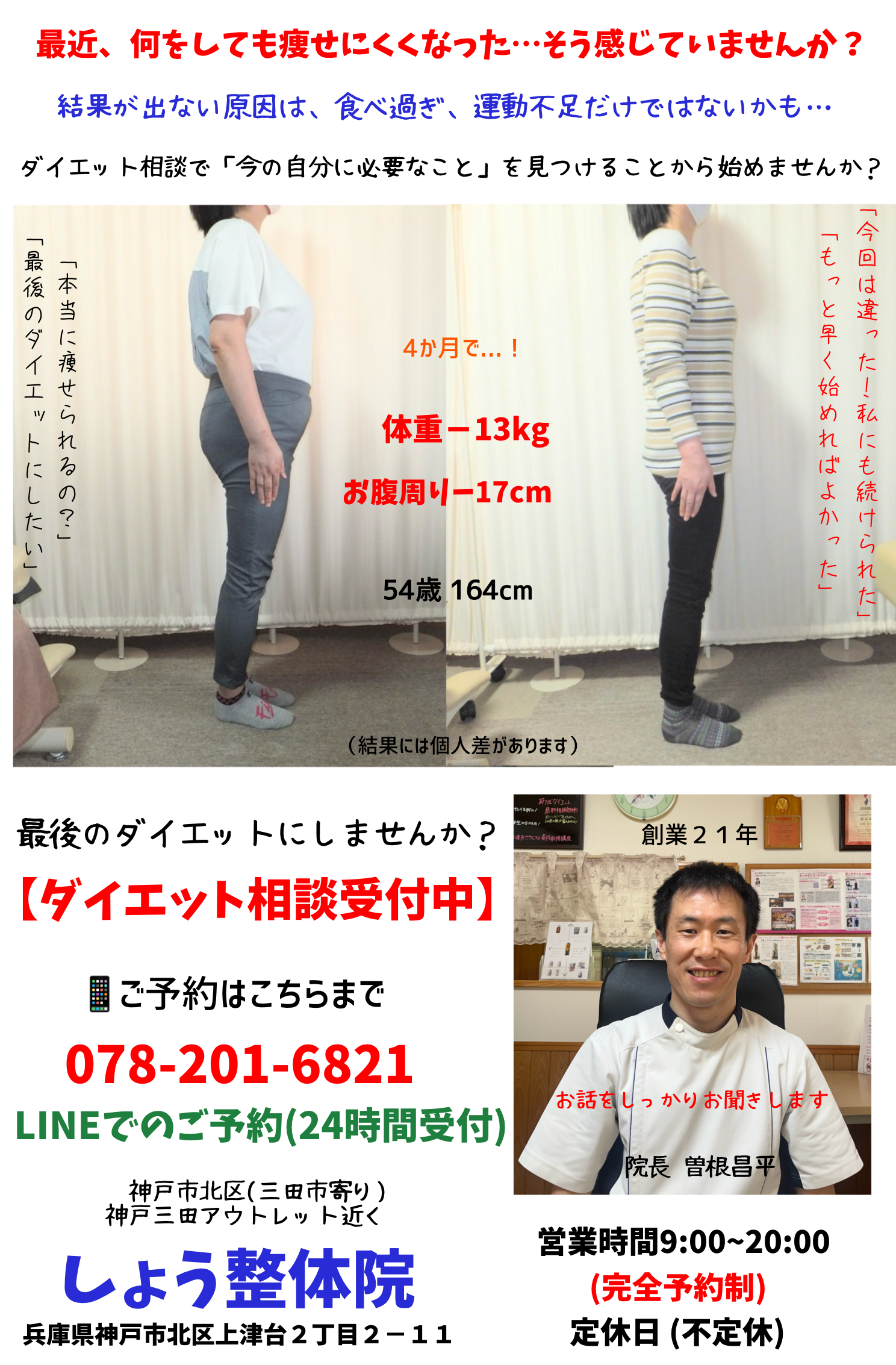 三田市、神戸市北区で耳つぼダイエット「しょう整体院」です。